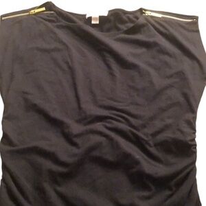 Micheal Kors size large black top with zippers on the shoulders NWOT